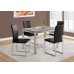 Aden Dining Table– 32"X 48" /DARK TAUPE / CHROME METAL